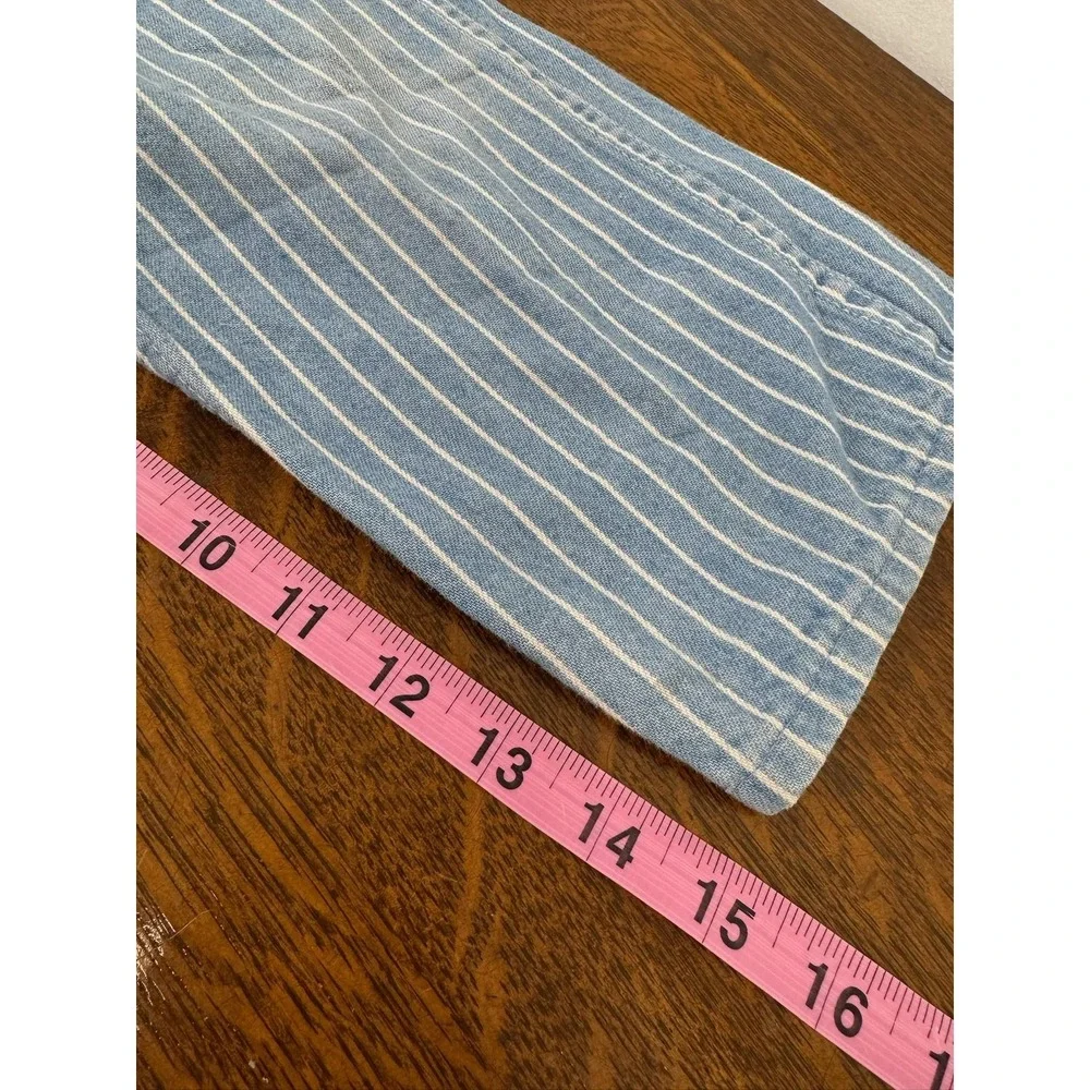 Vintage OshKosh B'gosh Overalls‎ Kids S/M Blue White Stripe Denim Made USA 90s
